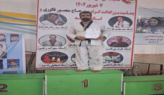 افتخارآفرینی همکار شبکه بهداشت و درمان رودسر در مسابقات قهرمانی آزاد هانمادانگ گیلان