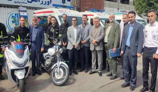 الحاق سه دستگاه آمبولانس و شش دستگاه موتور آمبولانس به چرخه عملیاتی مرکز اورژانس گیلان