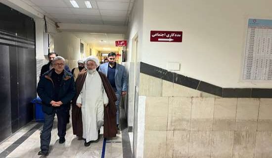 بازدید میدانی و عیادت آیت الله فلاحتی از مرکز آموزشی درمانی حشمت و بیماران بستری