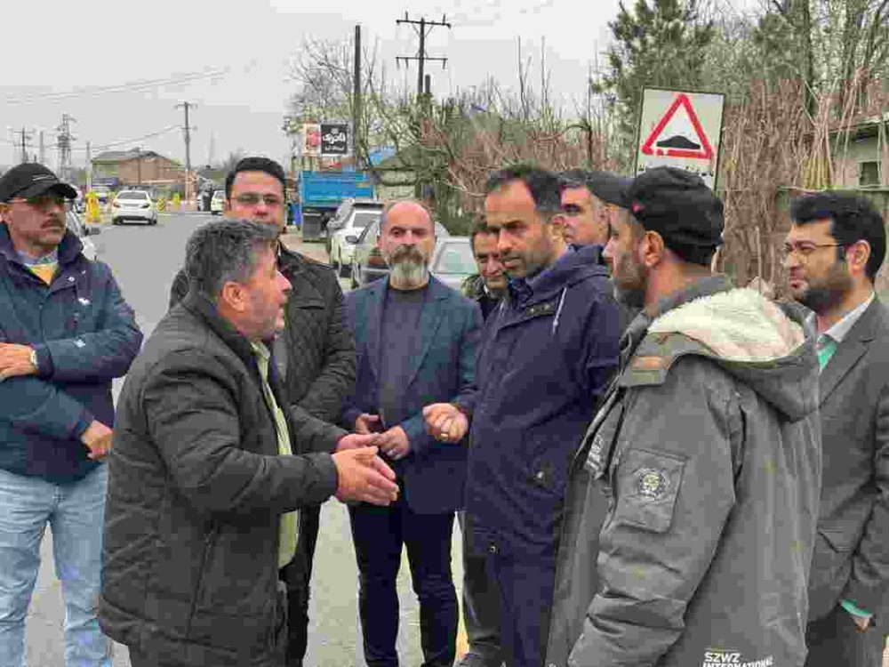 بازدید شهردار رشت از عملیات ساخت رفیوژ میانی جاده لاکان رشت