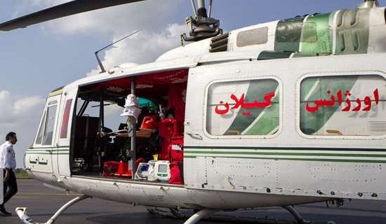 اعزام اورژانس هوایی گیلان برای انتقال مصدومان انفجار هتل اسپیناس آستارا